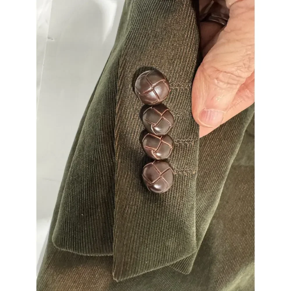 Rizzoli Uomo Rome Corduroy Blazer Size 46 Brown Italian Victory Outreach Int'l
